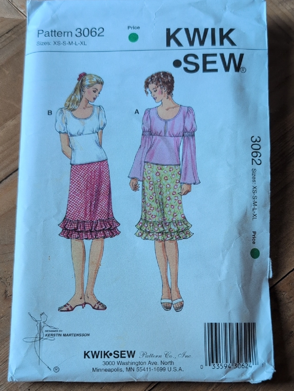 Pink Ruffled Midi Skirt - Pattern 3062